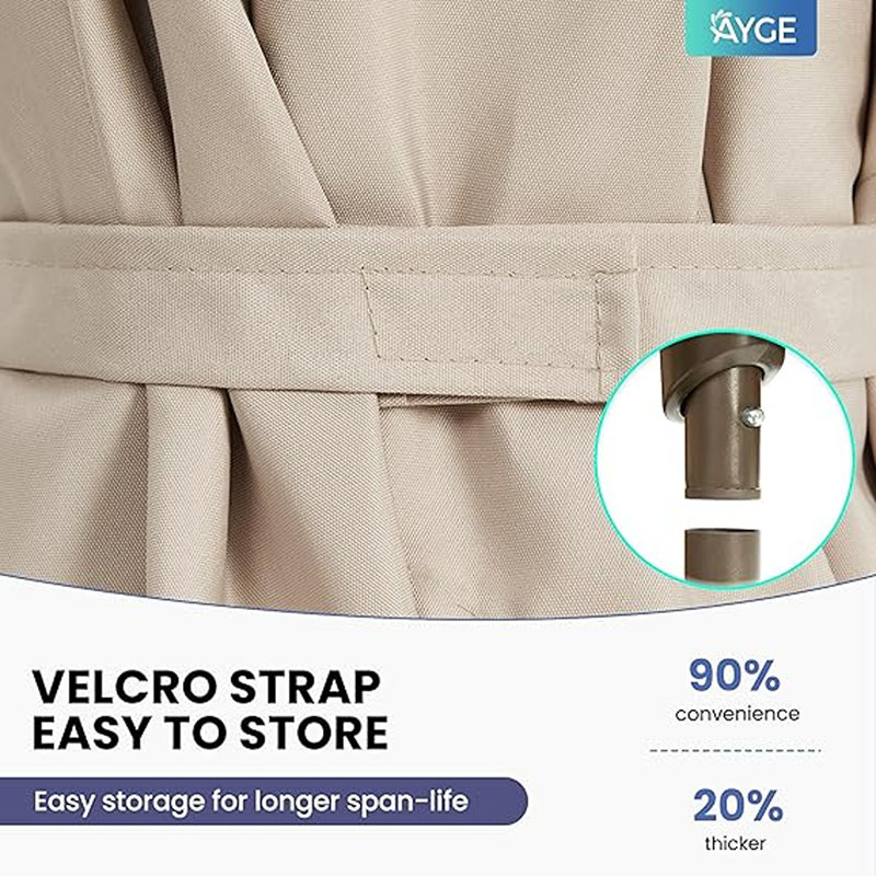 Parasol de table rectangulaire pour l'extérieur, Beige clair