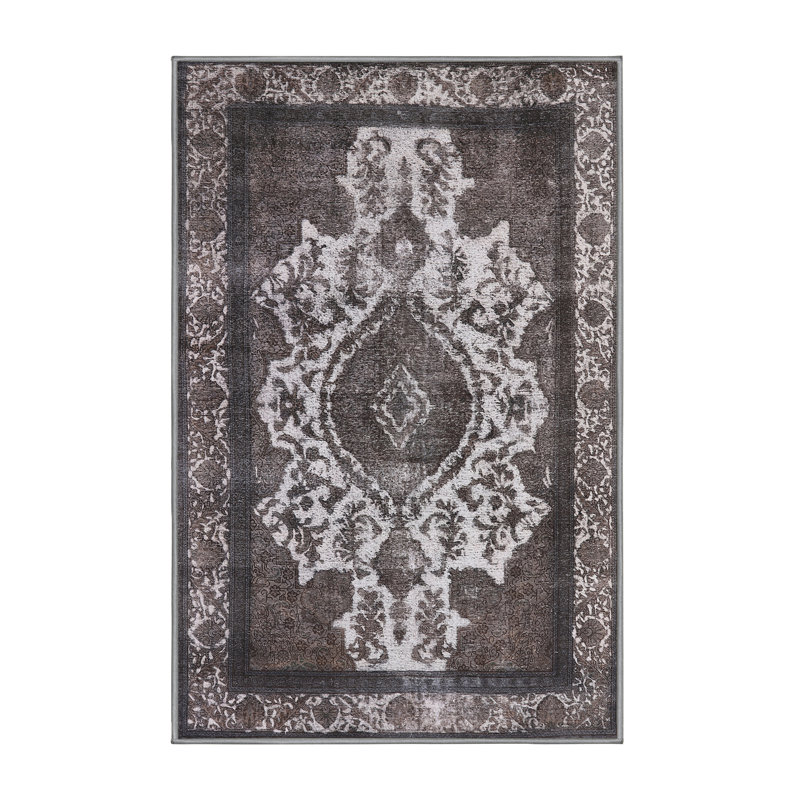 Tapis oriental brun / ivoire Sanora, Rectangle 5 pi x 7 pi