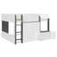 Lit mezzanine double avec maisonnette et rangement-1444813187
