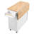 Rolling Kitchen Island Cart with Solid Wood Top and Drop Leaf, White