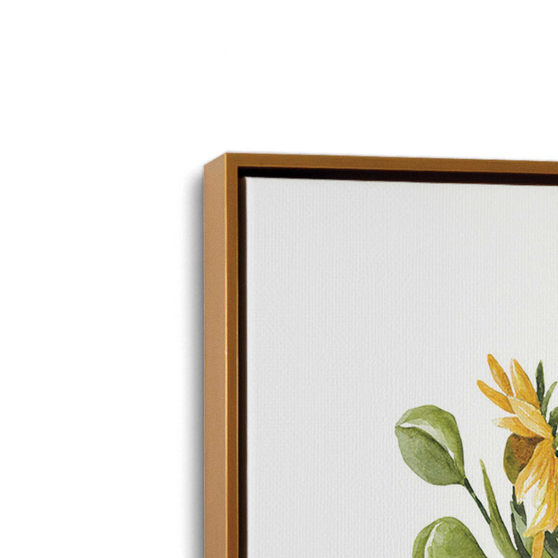 «Sunflowers & Roses» par Cindy Jacobs, reproduction d'art, L 12 po x H 16 po, Doré, Toile avec cadre