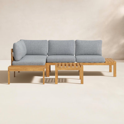 Tempo 4-Person Eucalyptus Patio Seating Group