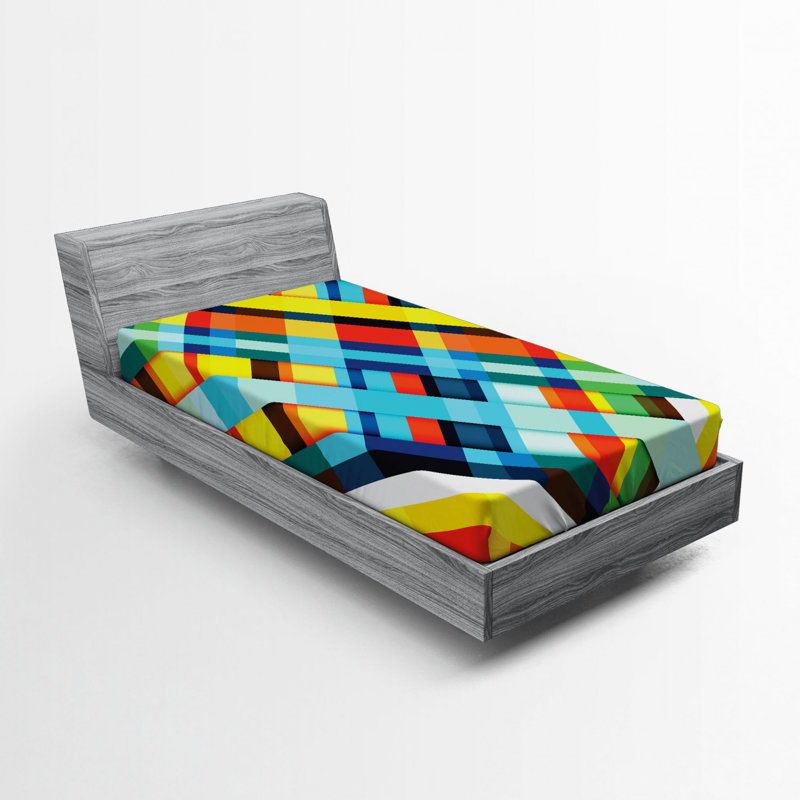Microfiber Geometric Fitted Sheet, Twin XL Fitted Sheet