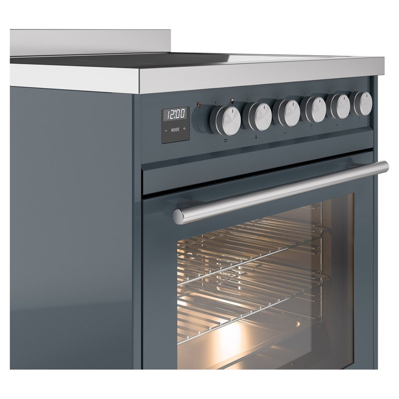 ILVE Professional Plus II 30 in Induction Range, Blue Gray/Stainless Steel