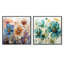 Coral Petal Symphony - ensemble de 2 collages carrés botaniques abstraits-1671386296-1671386297