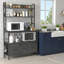 5-Tier Freestanding Metal Storage Rack With Integrated Microwave Rack, Hooks And Baskets, Perfect For Kitchen Organization.