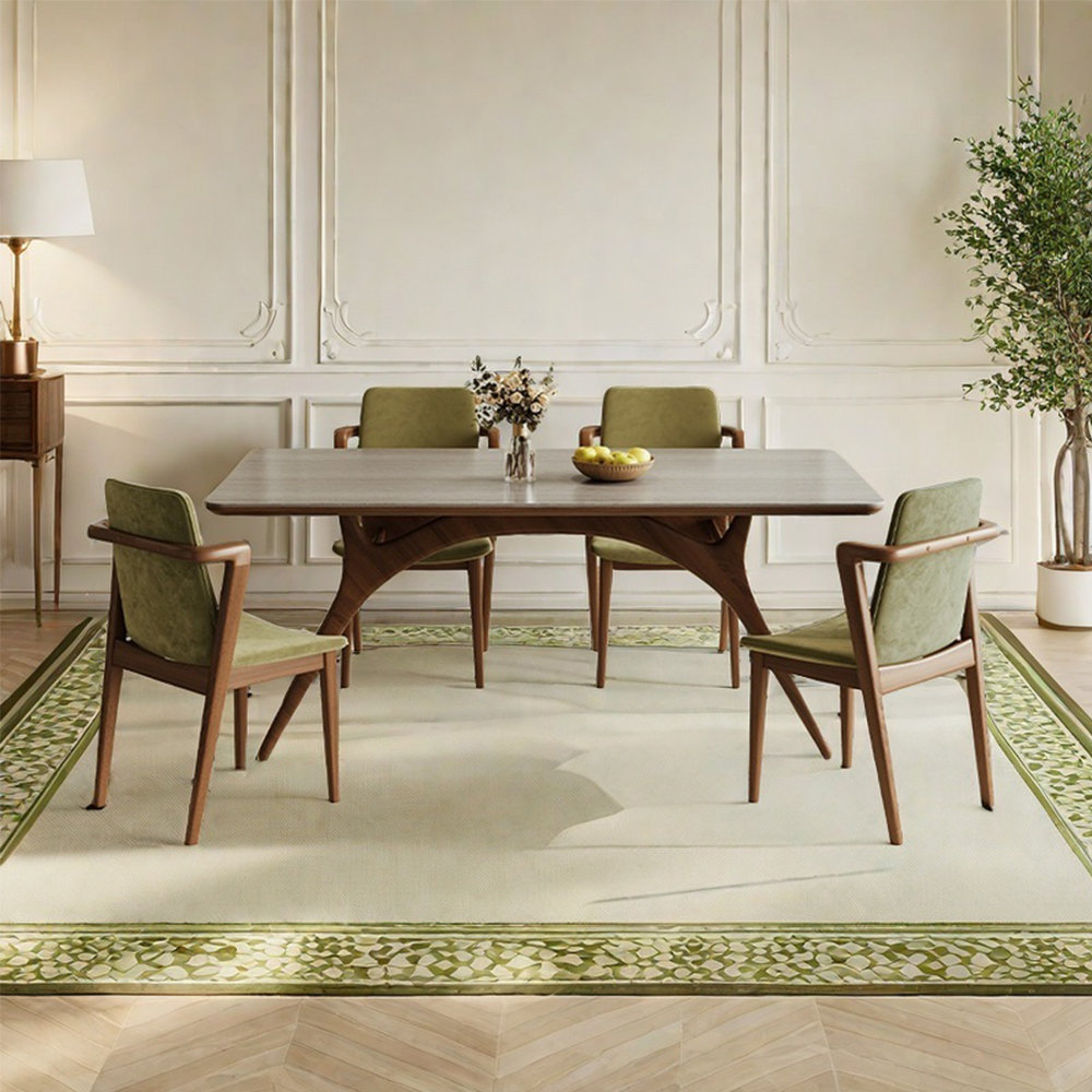 large french rectangular dining table, 1940s |... Pakloer French retro simple rectangular dining table set | Wayfair
