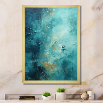 Fibbie turquoise Tranquility I - paysages abstraits, art mural