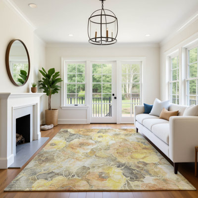 Premium Machine Washable Mayfield AMF1859 Floral Rug