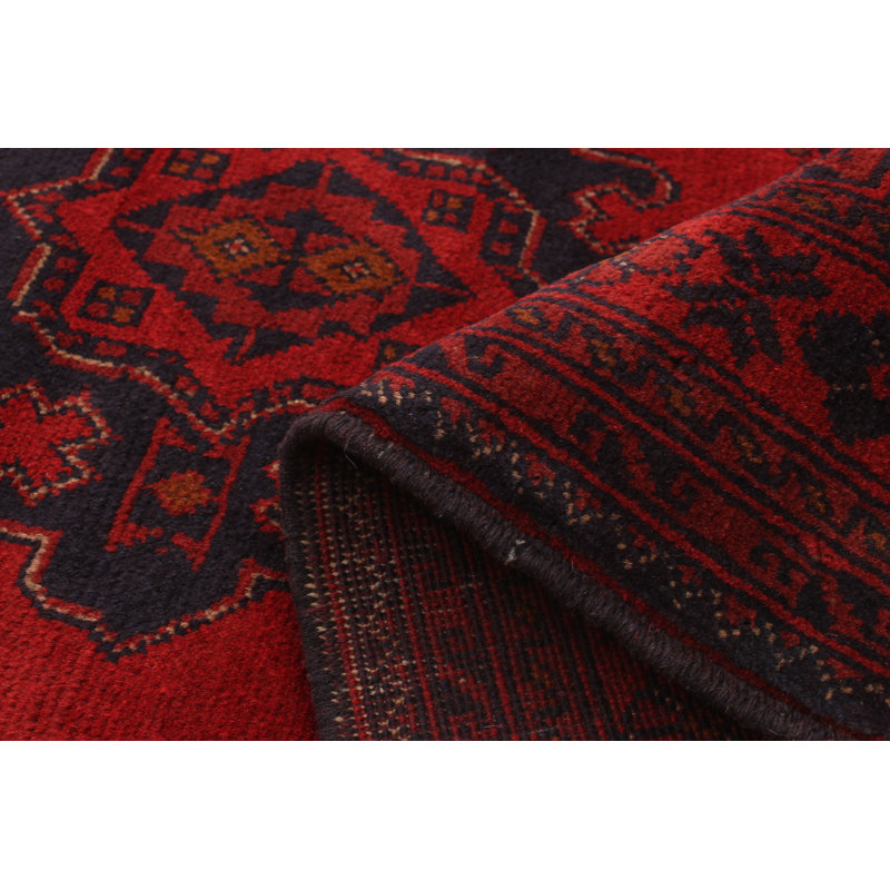 Tapis de zone en laine rouge 4 pi 2 po x 6 pi 5 po à main one-of-kind-noué la 2010 esari Allaina