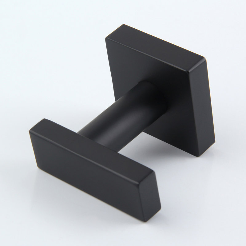 Single Stainless Steel Wall Mounted Towel Hook, Matte Black