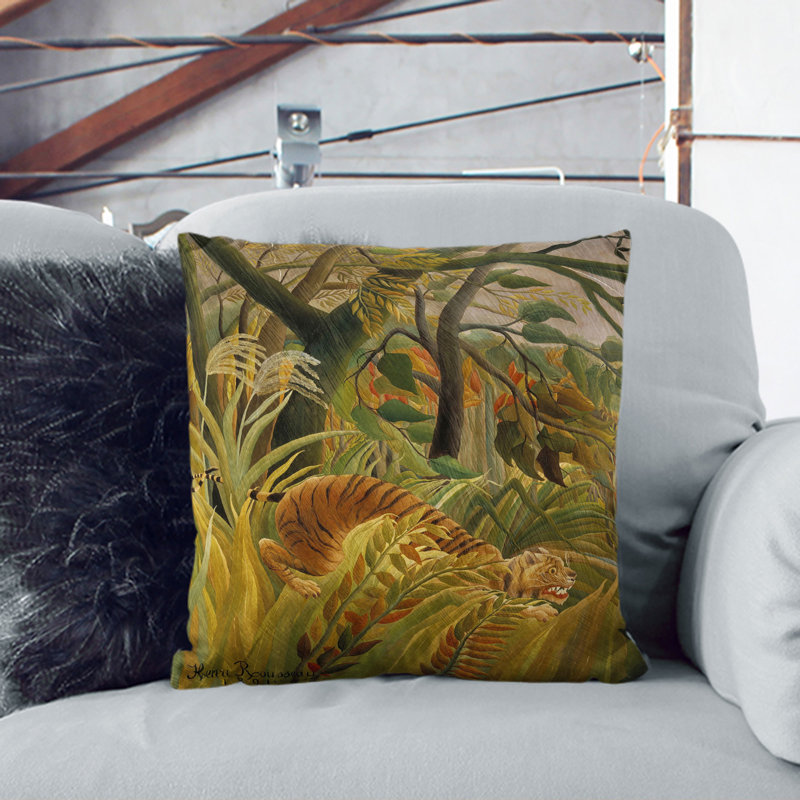 Tiger in a Tropical Storm Scatter Cushion with Filling, 40cm H x 40cm W x 15cm D