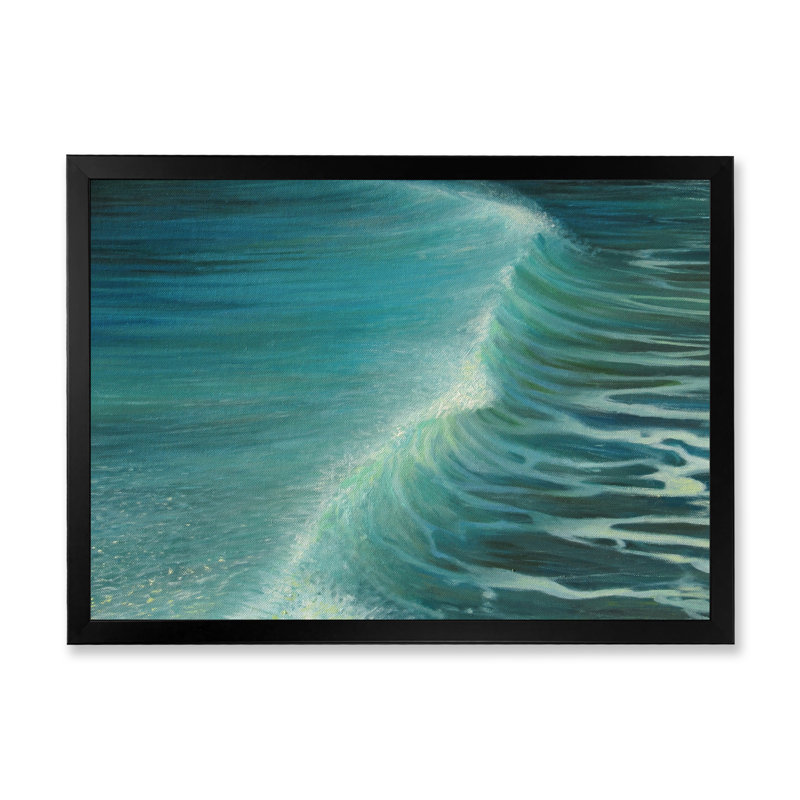 «Sumer Blue Sea Foam», reproduction sur toile, H 8 po x l 12 po x P 1 po, Cadre d'angle fermé noir