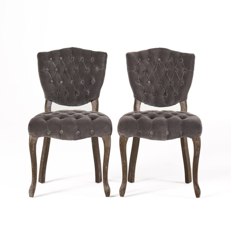 Chaise capitonnée Kd (Wthr) (ensemble de 2), Gris