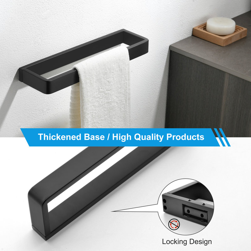 Abdinasir Bathroom Towel Ring, Matte Black