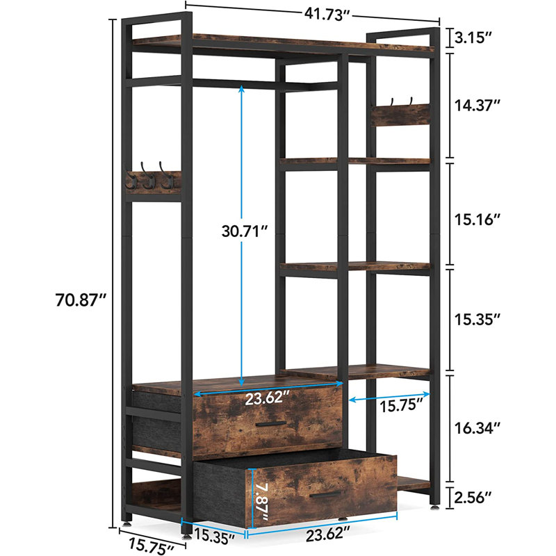 Portemanteaux et porte-vêtements 41,7 po, Noir / brun