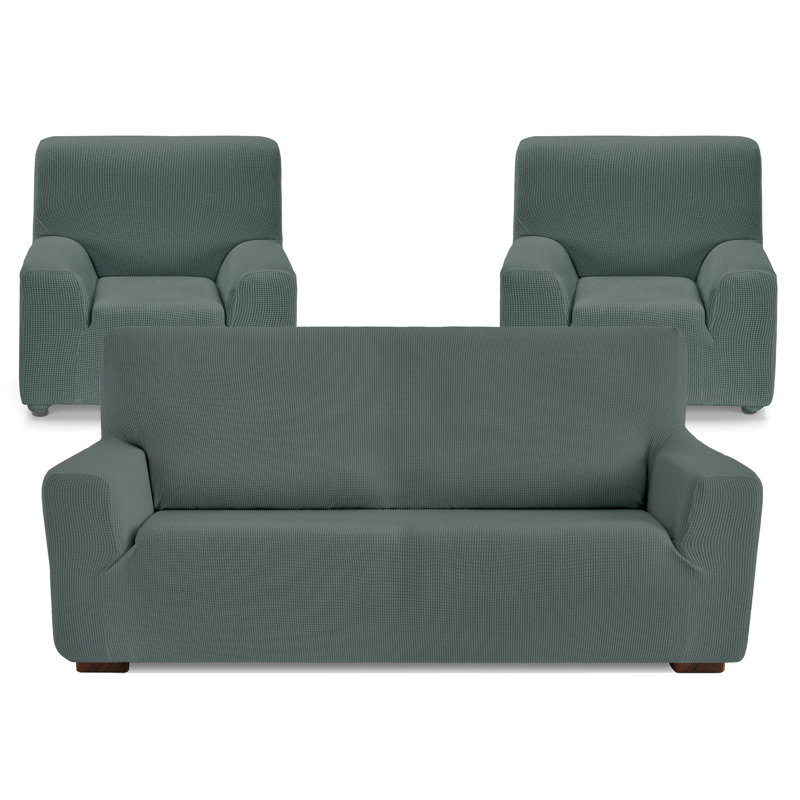 Monaco Sofa Slipcover, Grey, Set 3+1+1 Seats