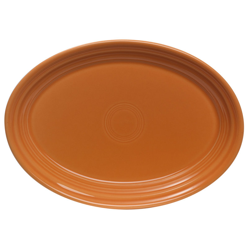 Fiesta Serveware Oval Serving Platter, Scarlet, 1.75" H x 13.62" W x 13.62" L