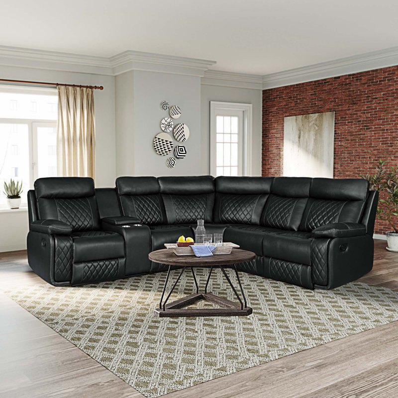 Ashvik Faux Leather Recliner, Black Faux Leather