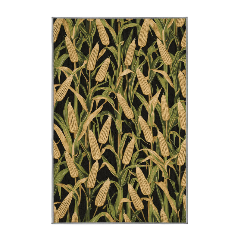  Tapis lavable avec pousses de maïs et légumes, Rectangle 2 pi x 3 pi