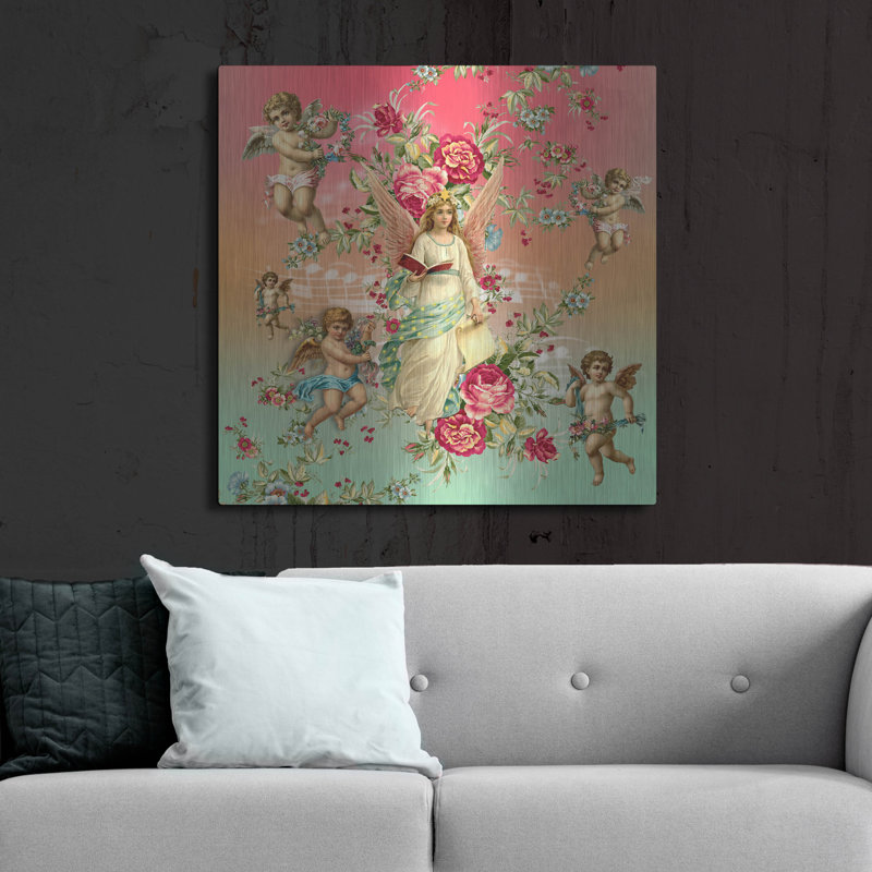 Art mural en métal «Roses 3» par Mark Ashkenazi, Winston Porter, H 36 po x l 36 po
