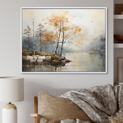 " Grey Minimalism Calm River Forest I "