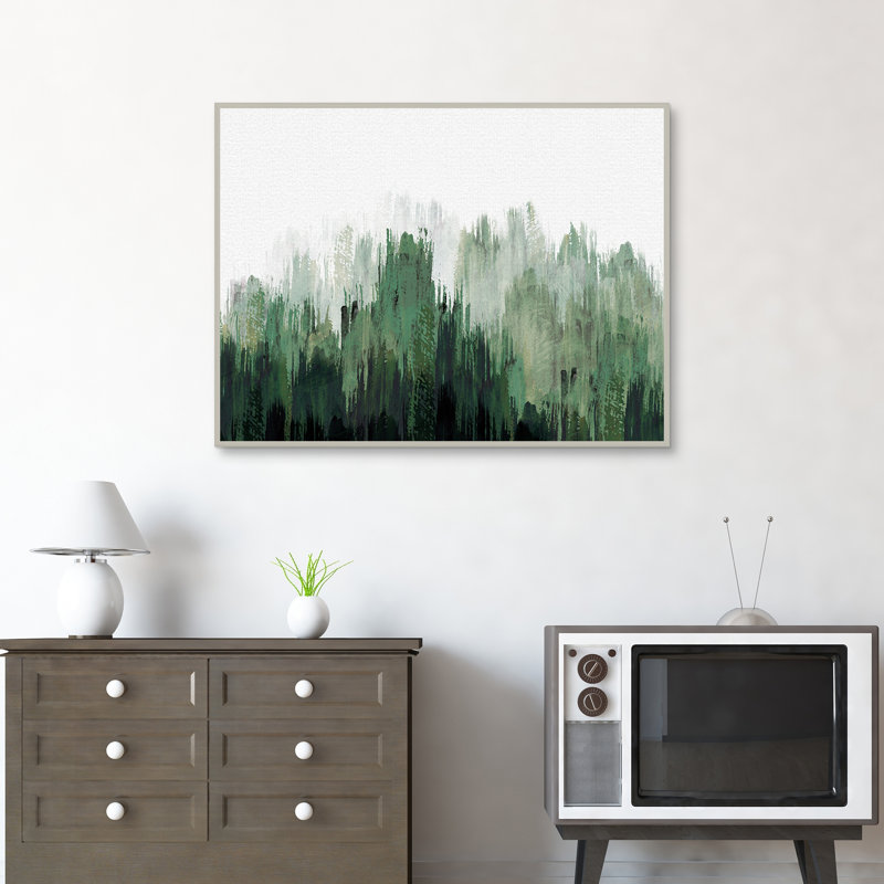Art abstrait encadré, "Forêt verticale abstraite" par Willowbrook