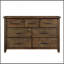 Commode de style brun rustique classique 1 tiroir 7 pièces