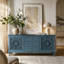 Meuble télé de style champêtre avec portes sculptées ajourées-137263040