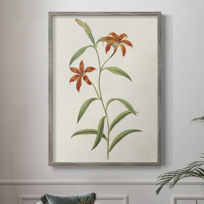 Fleurs des saisons III, reproduction encadrée - bois massif, H 15 po x l 12 po