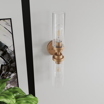 2-Light Bulbs Dimmable Sconces Wall Lighting Tube Glass Wallchiere