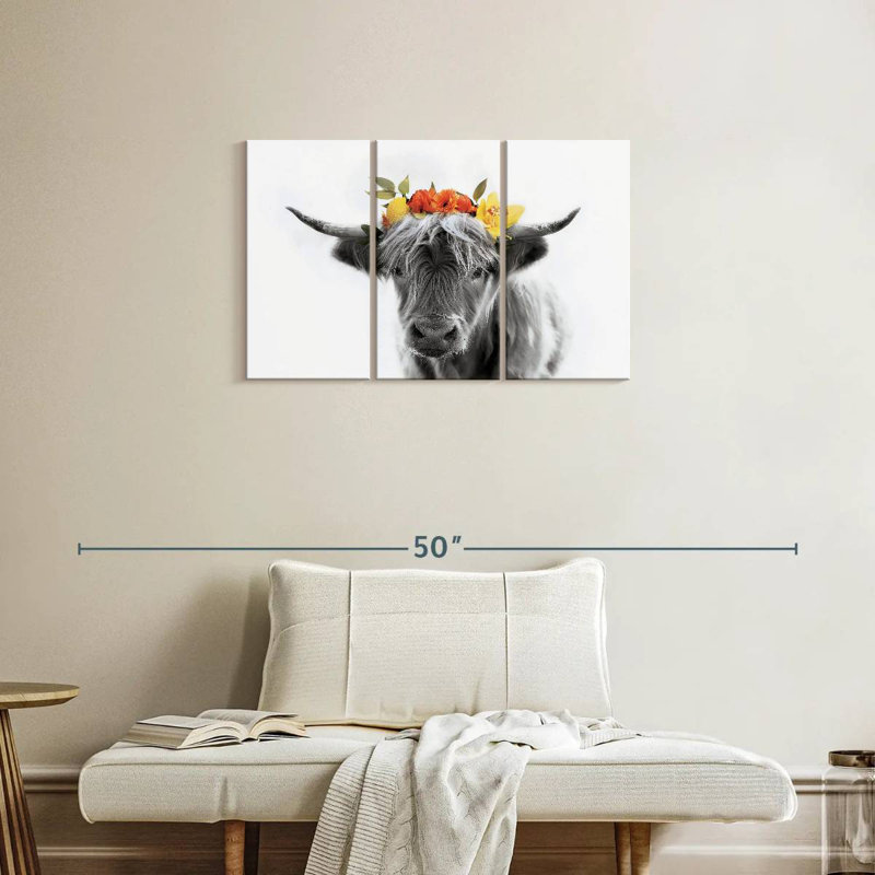 Brampt Pop Flower Crown Cow, 20" H x 33" W