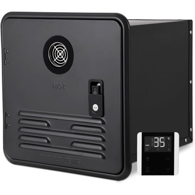 RV Tankless Water Heater, BTU RV Instant Water Heater with Remote Controller,15x15 Inch Door&Front Water Outlet,Propane Gas, DC 12V, CSA Certificated,Compatible with All RVs