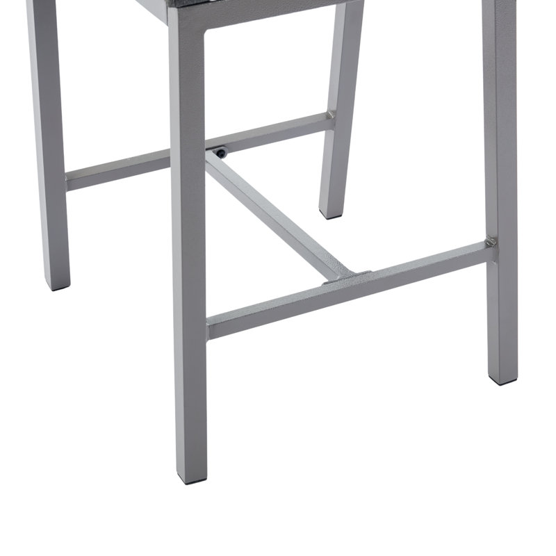 Tabourets de bar à hauteur de comptoir en aluminium 28 po avec repose-pieds, Gris