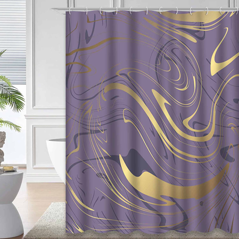 Rideau de douche Marble Gold Invitations, L 72 po x l 78 po