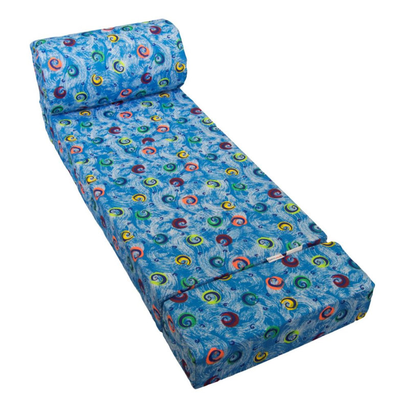 Chaise convertible en lit pour enfants de 12 po Cowgill, Bleu