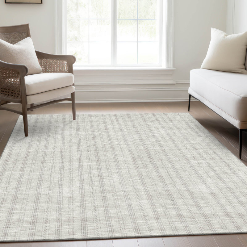 Premium Machine Washable Prisco Ivory Rug, Rectangle 9' x 12'