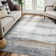 Modern Abstract Gray/White/Gold Machine Washable Area Rug