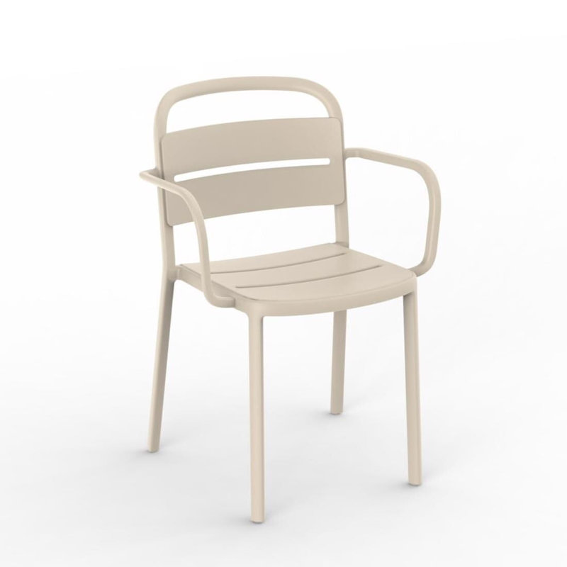 Fauteuil de patio empilable Como, Ivoire