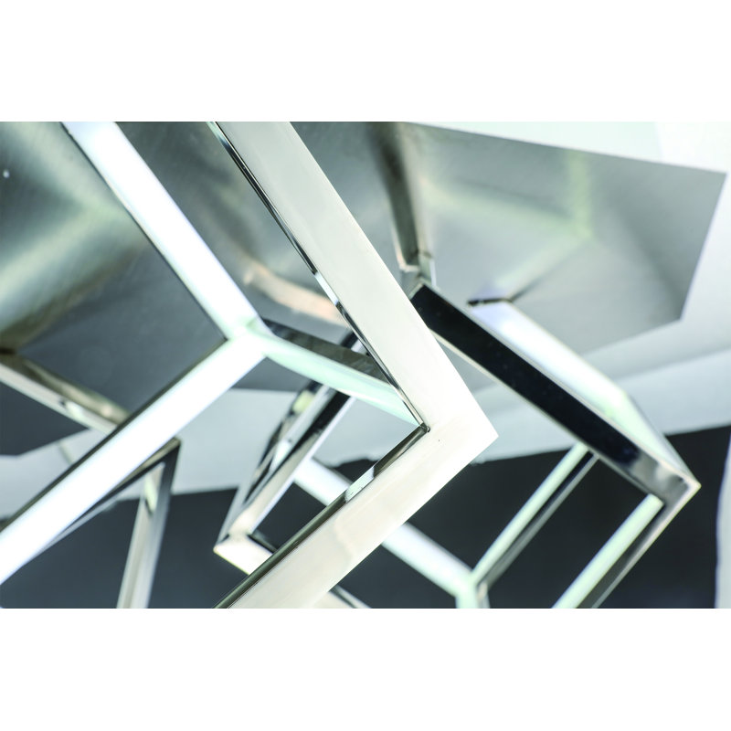 Plafonnier encastré carré moderne à DEL argent moderne, Nickel
