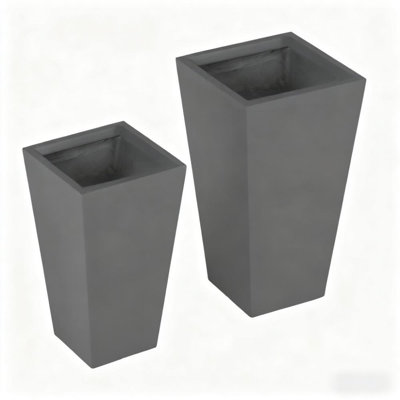 Durable & Stackable Plant Pot,2-Pack Outdoor Planter Set,Flower Pots with Drainage Holes,for Porch,Entryway,Patio,Yard,Garden