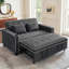 Canapé-lit convertible 3 en 1 de 165 cm (64,8 po) de taille Queen, avec coussins, poches latérales et porte-gobelet.-1092998211
