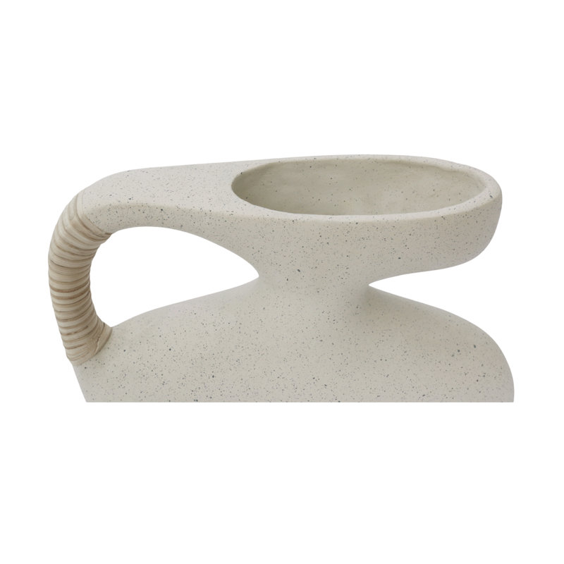 Vila 13In Sculptural Vessel Cream White, 9.5" H x 3.5" W x 9.5" D