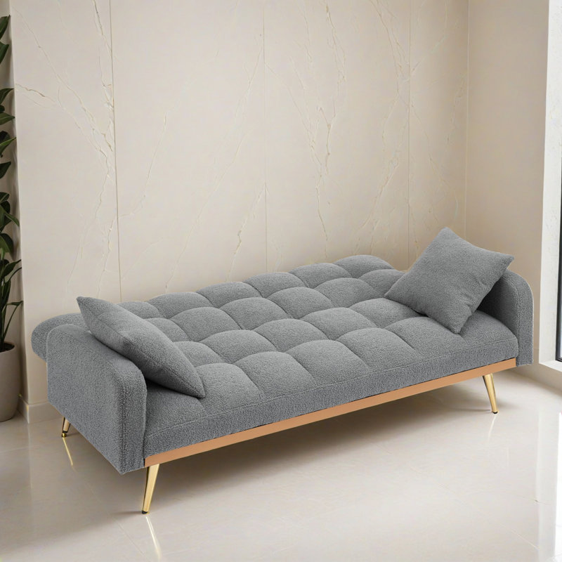 Canapé-lit inclinable convertible de 69,02 po de large, Gris