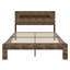 Structure de lit plateforme en bois avec tête de lit à DEL et USB-1021660135