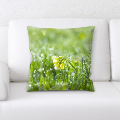 Spring Season Microsuede Reversible Throw Pillow