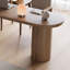 Bureau brun en bois massif en forme de U-108772227