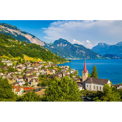 " Town Of Weggis At Lake Lucerne, Switzerland "