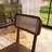 6-Piece Solid Wood Dining Table Set With Rattan-Back Chairs-431275012