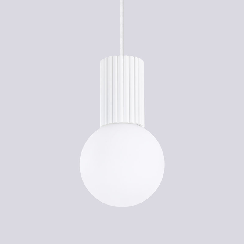 Bernis 1 - Light Brushed Nickel Pendant, White